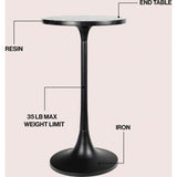 Nysha 25" Modern Bohemian Metal/Resin Inlay Top End Table