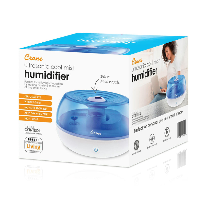 Crane .2 Gallon Compact Humidifier For Nursery (Blue)