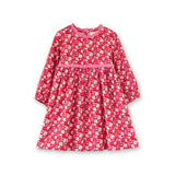 Toddler Floral Print Lace Trim Long Sleeve Dress