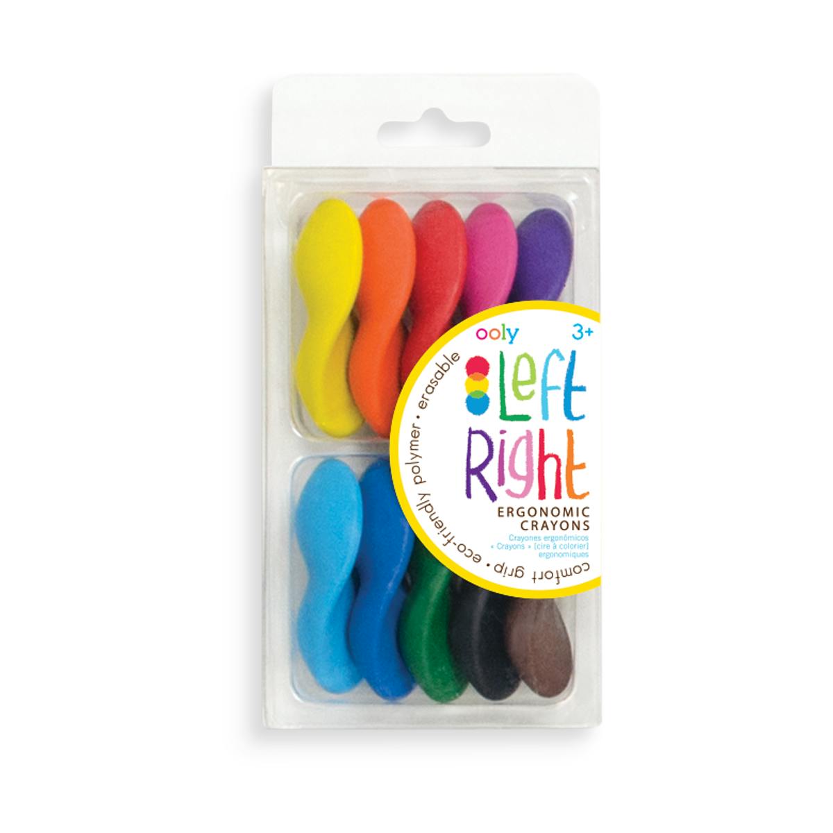 Left Right Crayons - Ergonomic - Set of 10