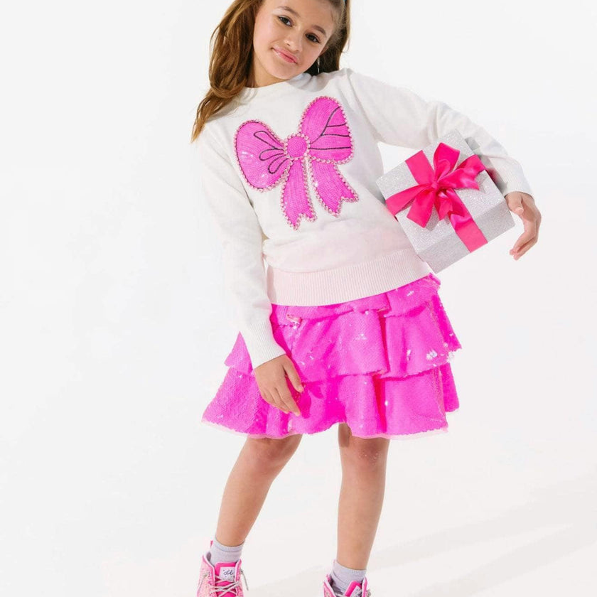 Hot Pink 3 Tier Sparkle Skirt