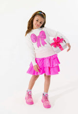 Hot Pink 3 Tier Sparkle Skirt