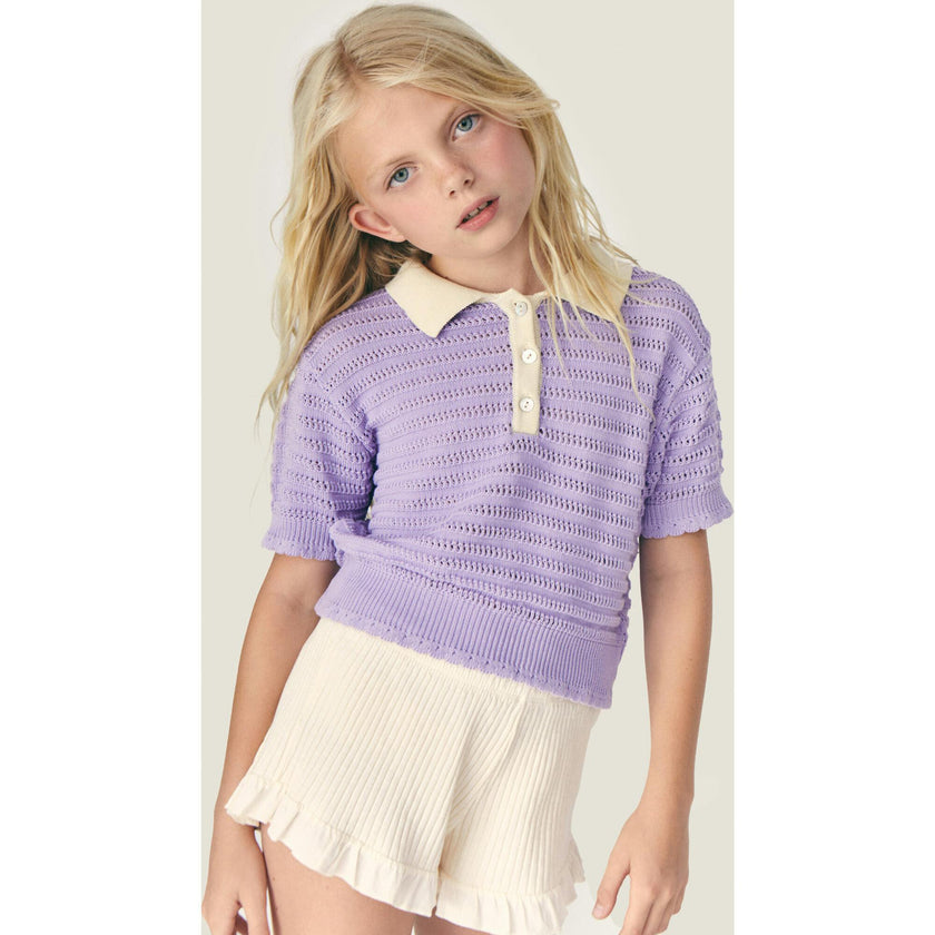 Mipounet SS26 Zoe Flammé, E Short Ecru