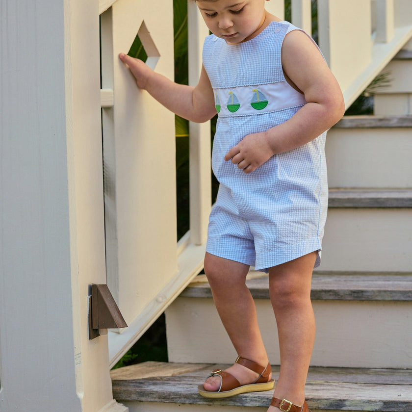 Vintage Romper - Sailboats