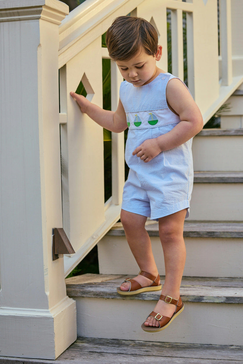 Vintage Romper - Sailboats