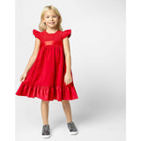 Poppy Smocked Velvet Girls Party Dress