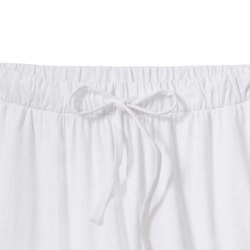 The Olivia Wide Leg Pima Pajama Set in White