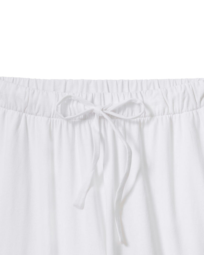 The Olivia Wide Leg Pima Pajama Set in White