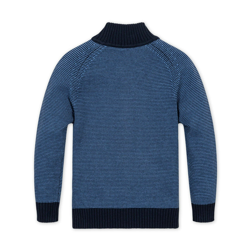 Organic Full Zip Mock Neck Sweater