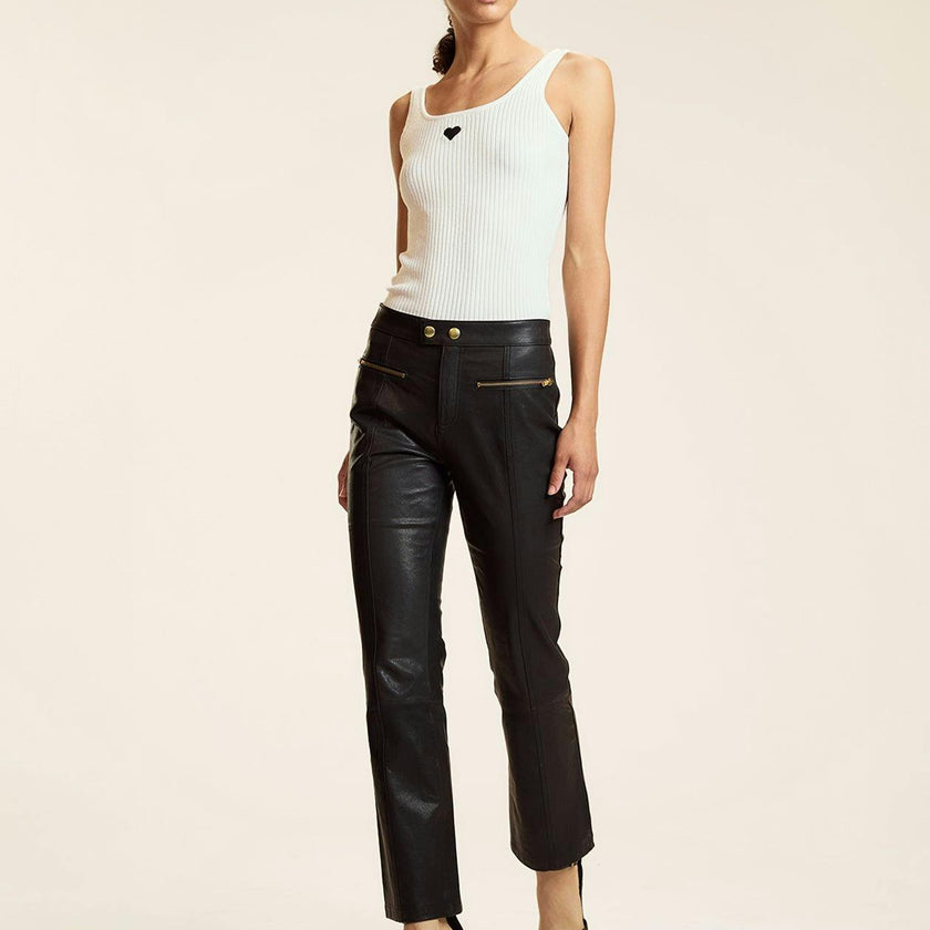 Heart Embroidered Knit Top