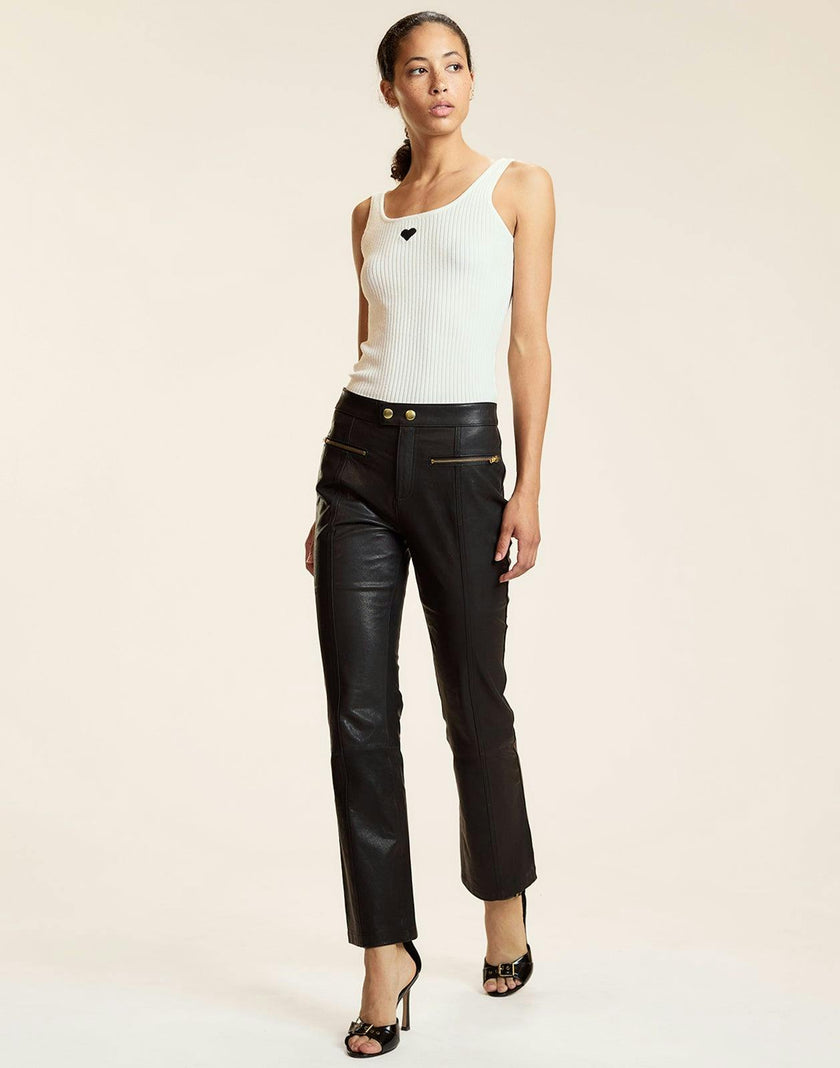 Heart Embroidered Knit Top