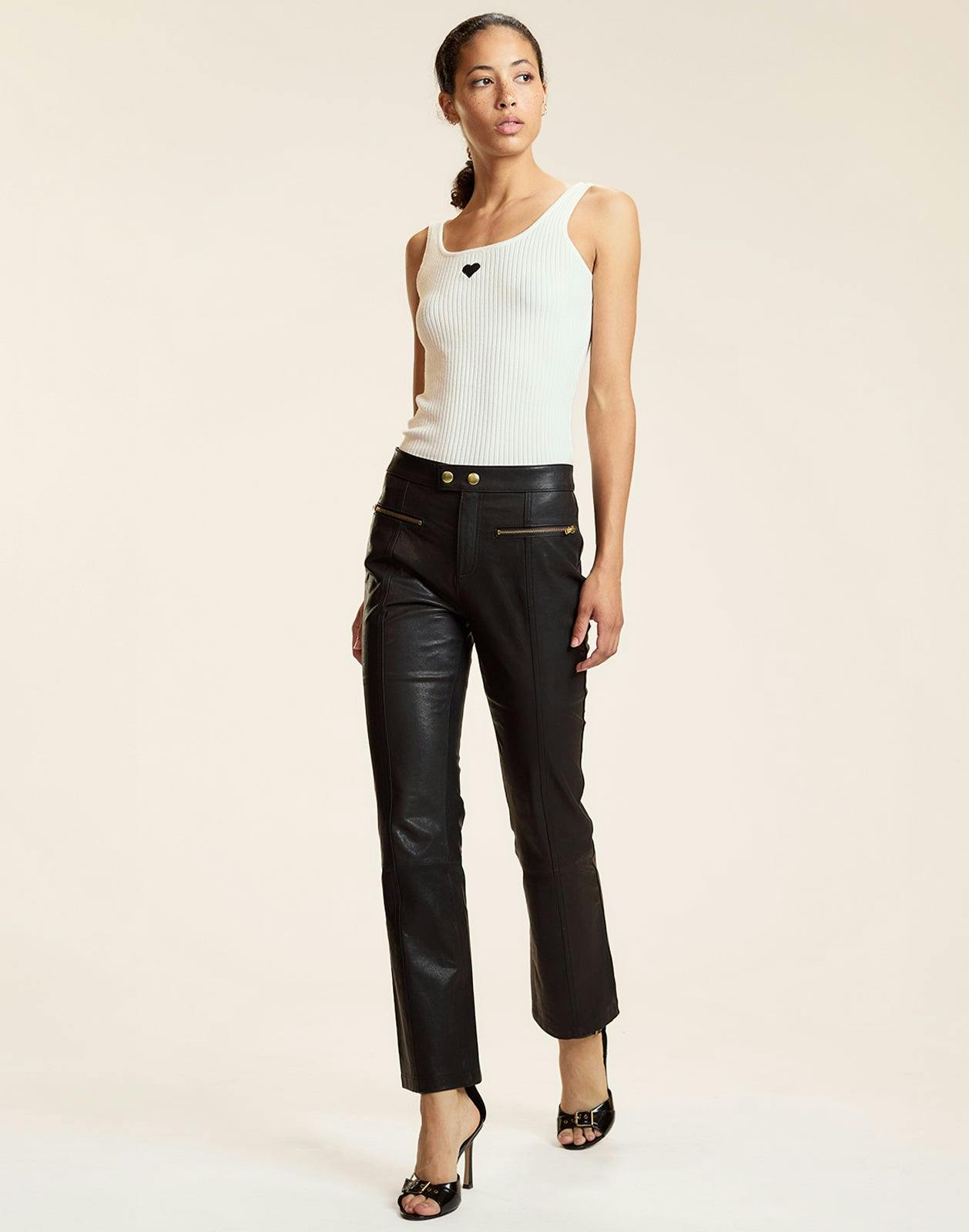 Heart Embroidered Knit Top