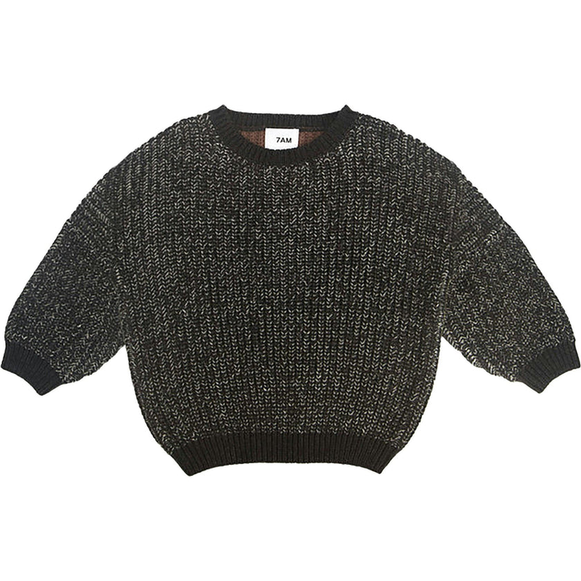 Chunky Ribbed Knit Round Neck Long Sleeve Wide Boxy Fit Sweater