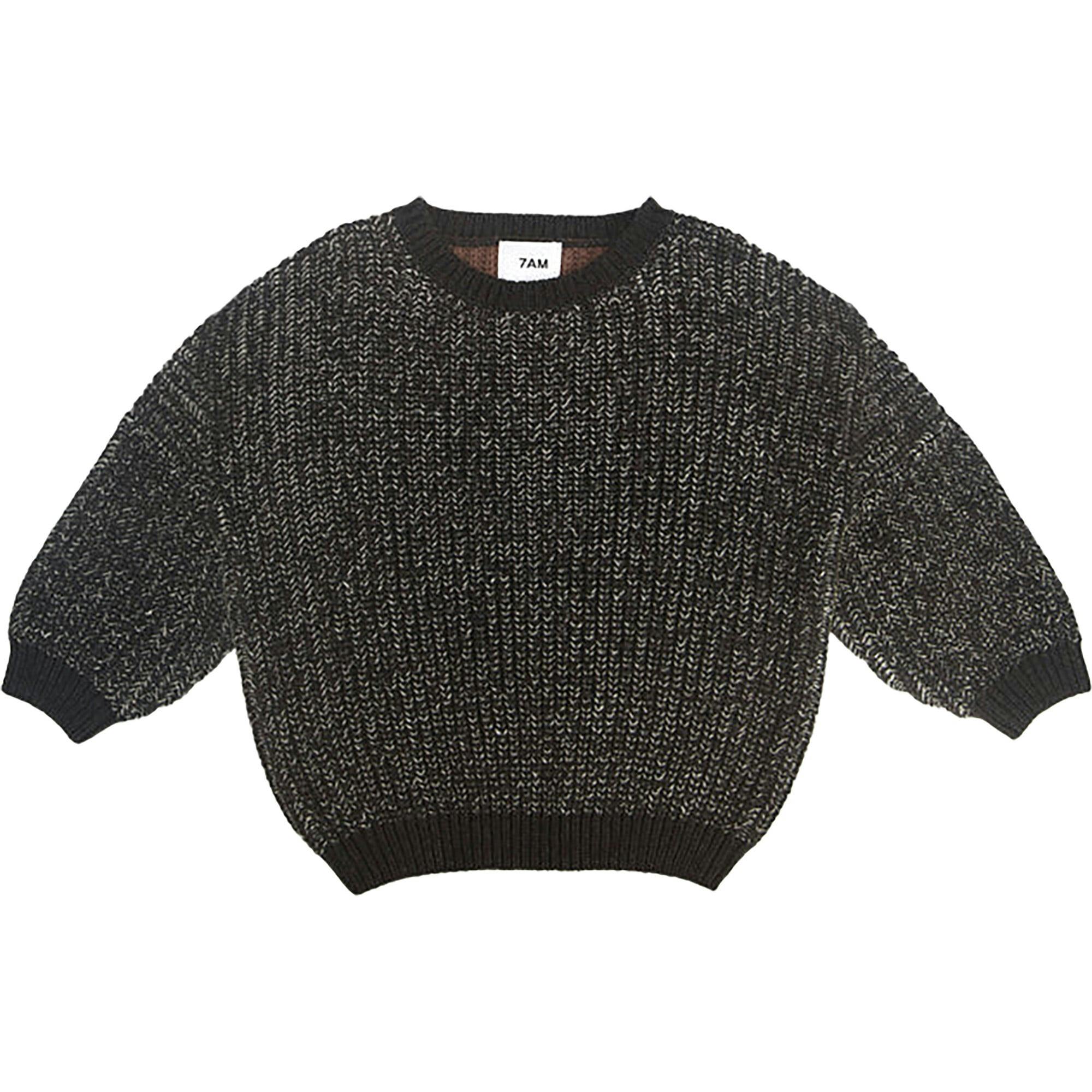 Chunky Ribbed Knit Round Neck Long Sleeve Wide Boxy Fit Sweater