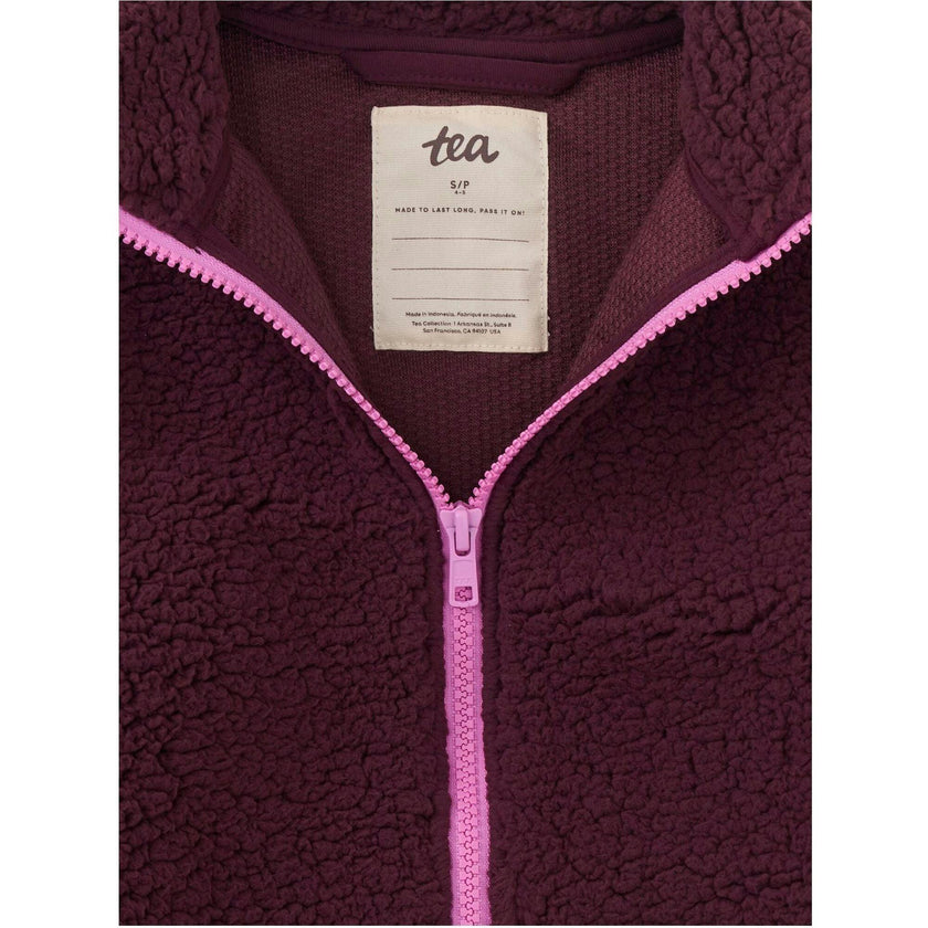 Teddy Fleece Zip Up Jacket, Purple