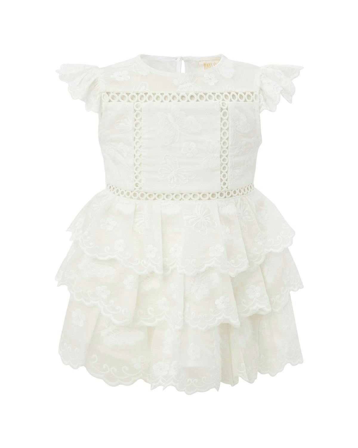 Alisha Frill Embroidered Mini Dress (Baby)