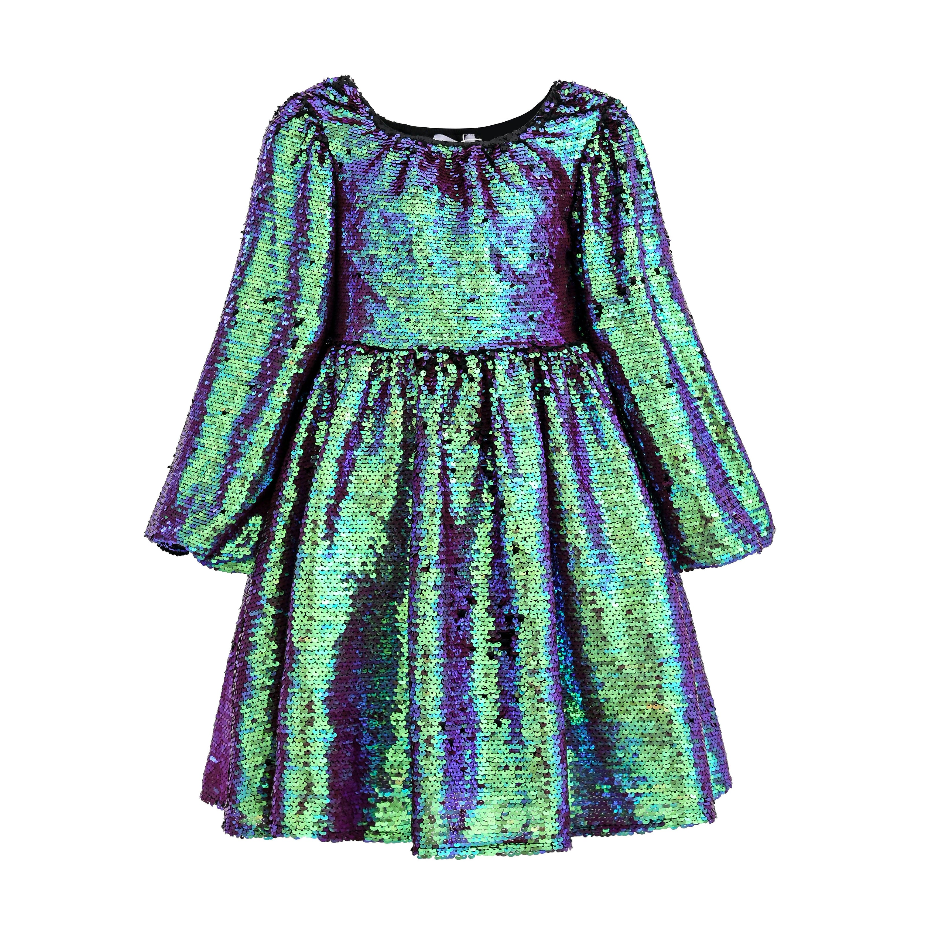 Emerald Iridescent Sequin Dress
