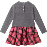 Kids Knit Top Plaid Skirt Dress