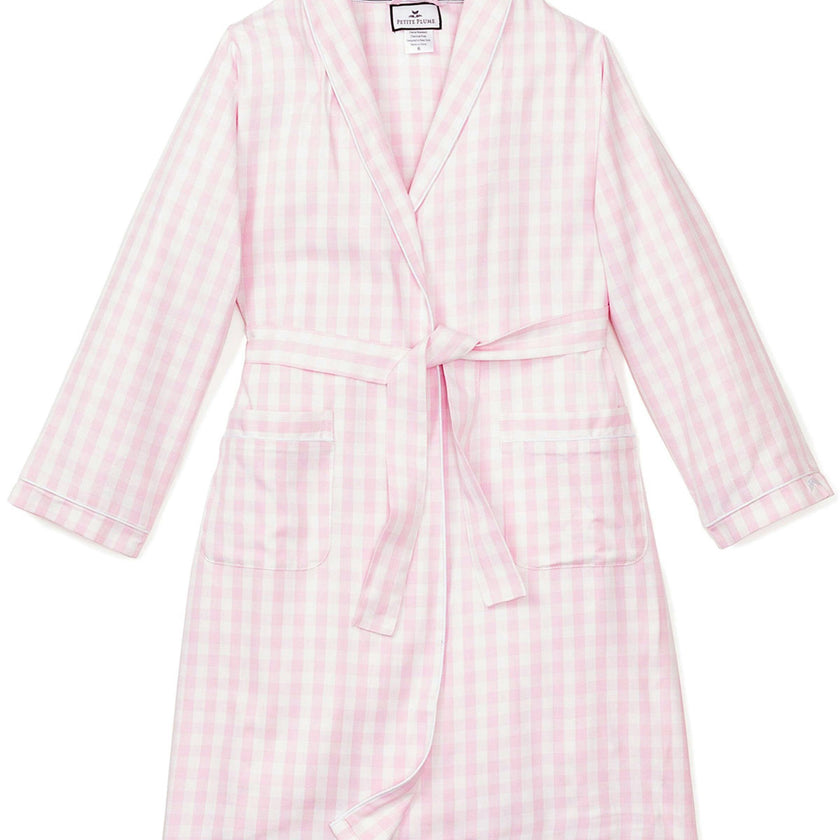 Kid's Twill Robe in Pink Gingham