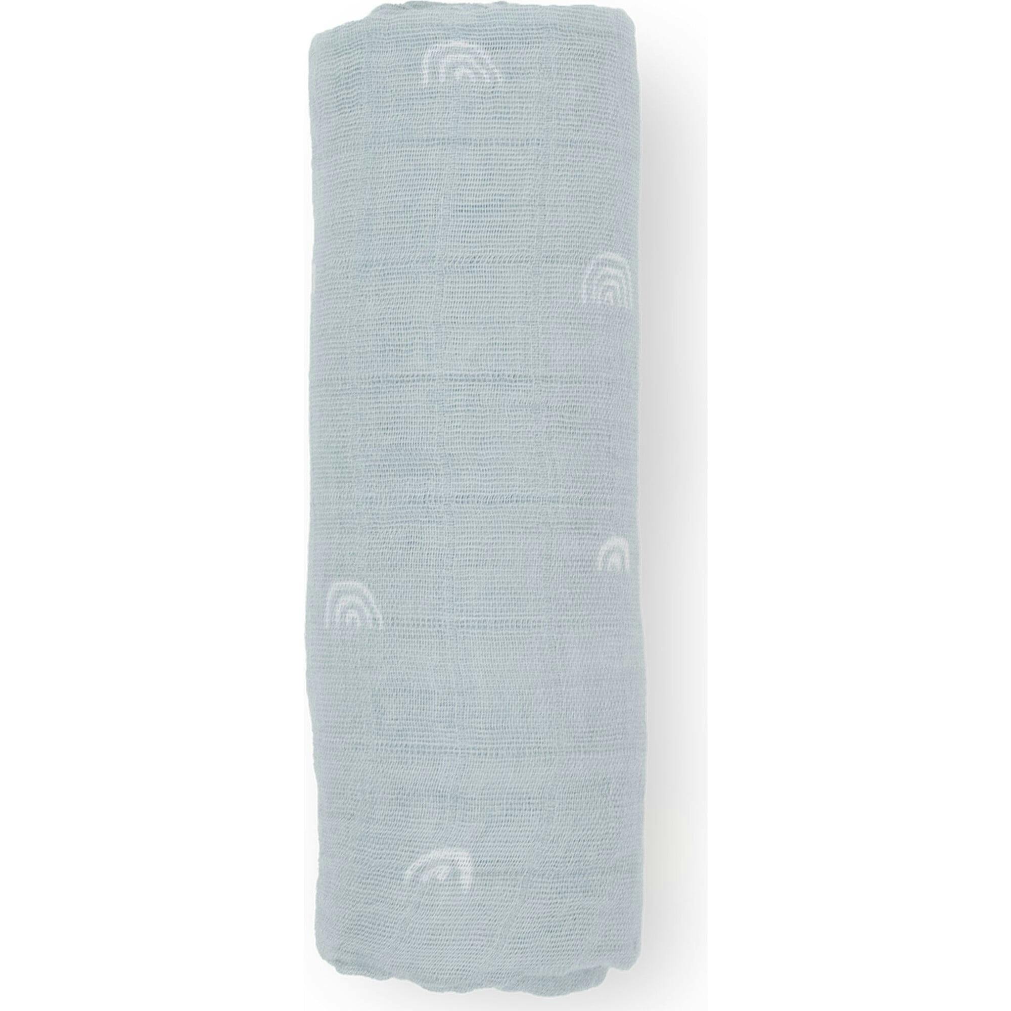 Cotton Muslin Swaddle Blanket - Blue Rainbow