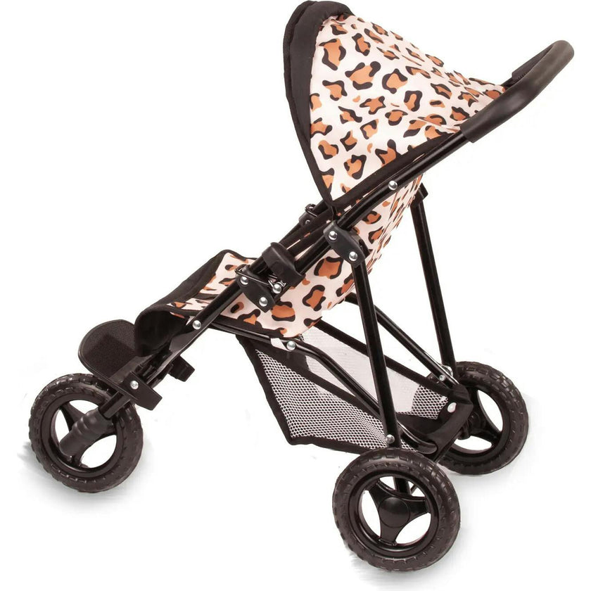 Gotz 3‑Wheel Doll Buggy “Little Tiger” – Compact Tiger‑Print Doll Stroller with Sunshade