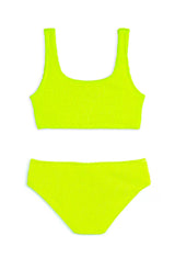 Fay Crinkle Tankini Two Piece Swimsuit - Lime