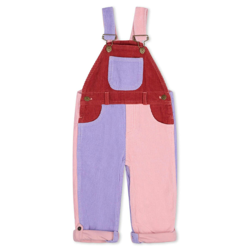 Rosebed Patchwork Chunky Cord Overalls