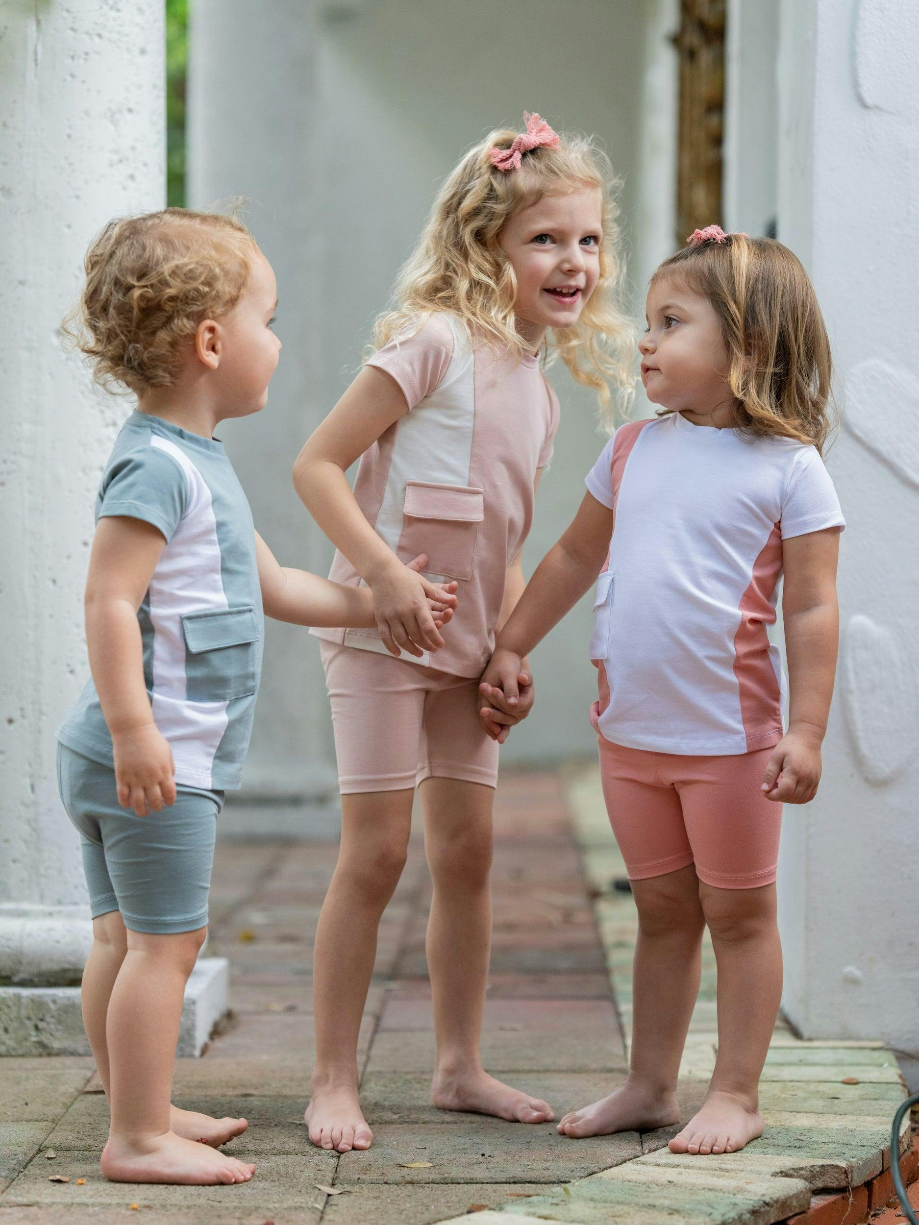 Color-Block Pocket Tee & Short Set