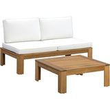 Teamson Home Acacia Modular Outdoor Sofa Set with Convertible Chaise Lounge