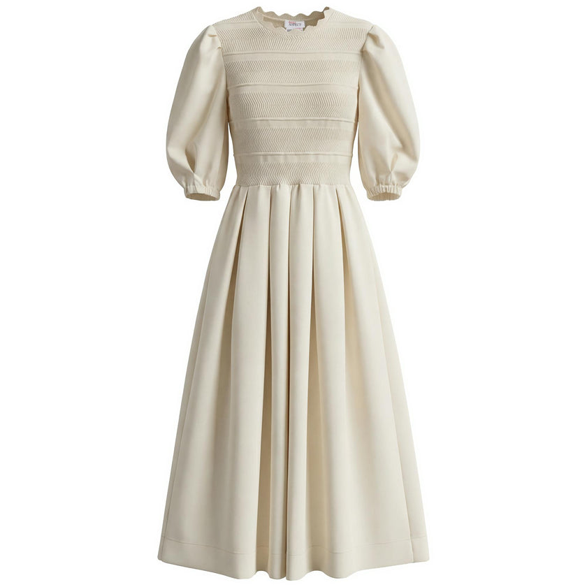 Knit Woven Combo Dress