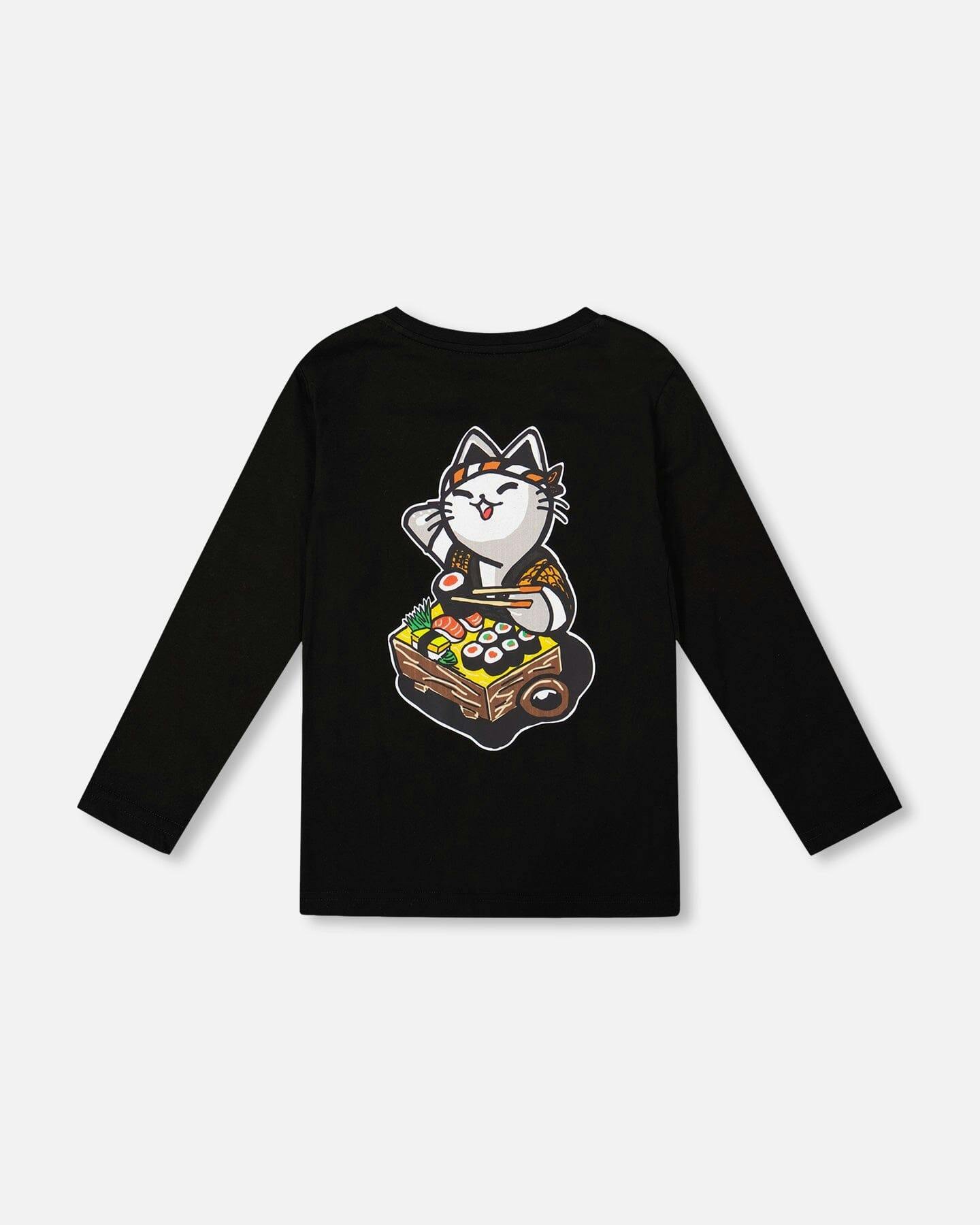 Long Sleeve Jersey Tee Shirt with Print Back & Front