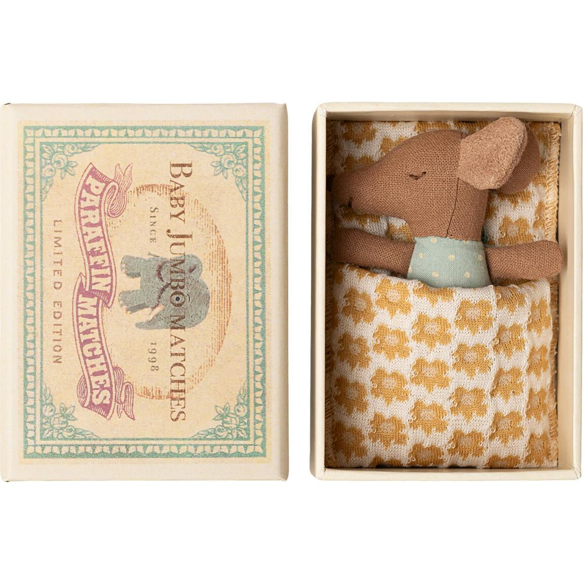 Sleepy wakey baby mouse in matchbox - Blue