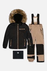 Two Piece Play Snowsuit Black And Beige
