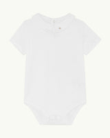 Aubrey Race Car Embroidered Collar Short Sleeve Onesie