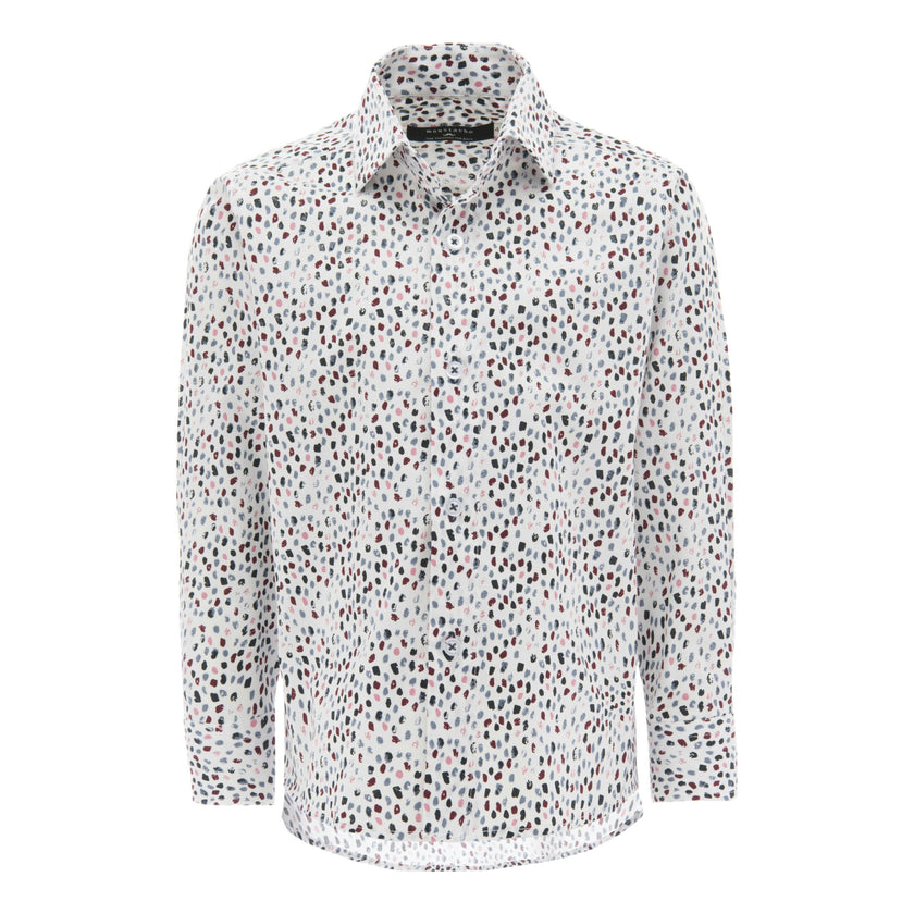 White Pebble Print Dress Shirt