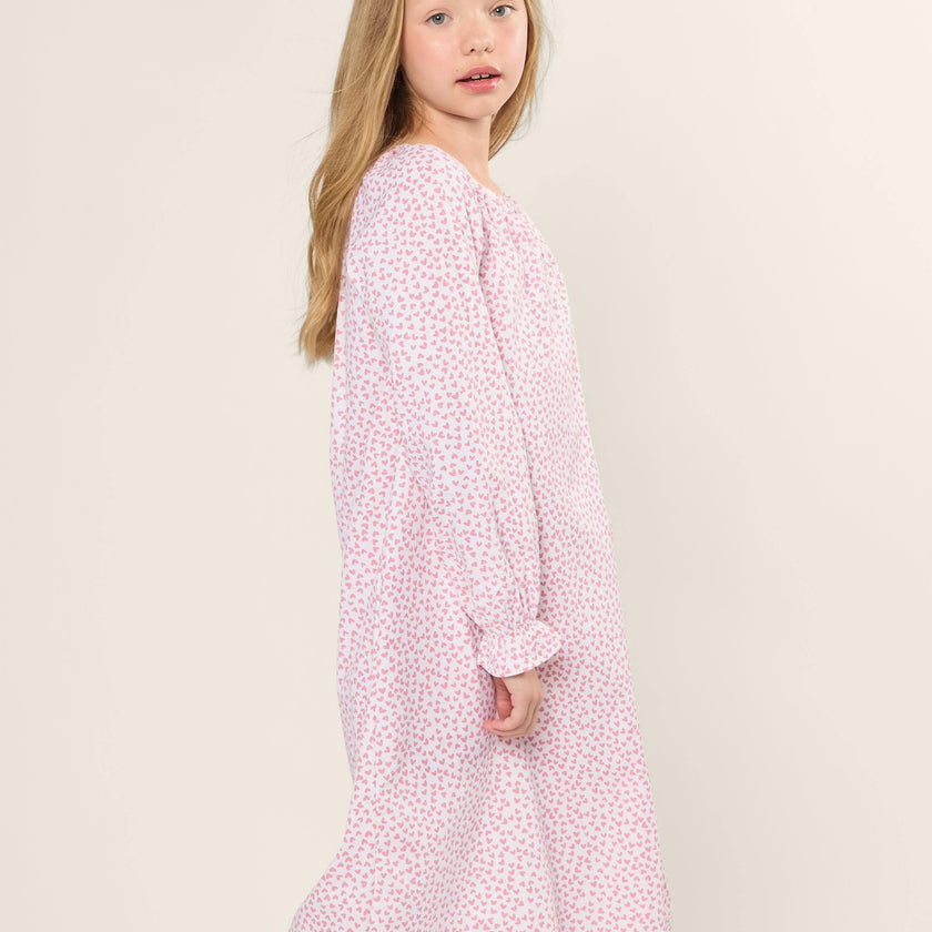 Girl's Twill Delphine Nightgown in Sweethearts