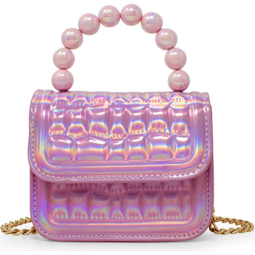 Mini Glam Quilted Pearl Handle Purse