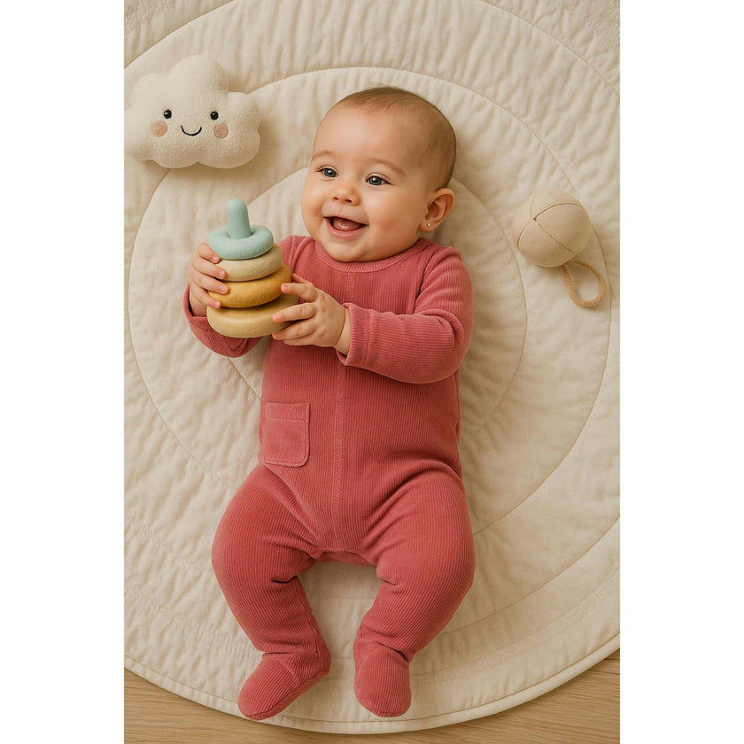Ribbed Velour Footie