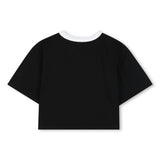 Black Cropped Logo T‑Shirt