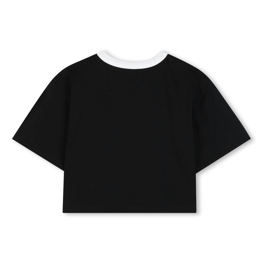Black Cropped Logo T‑Shirt