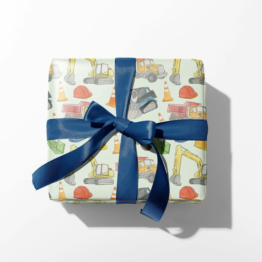 Construction Vehicles Gift Wrap