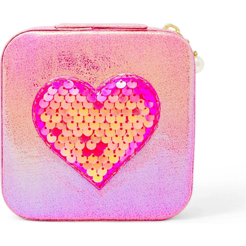 Girl's Sparking Sequin Heart Jewelry Box