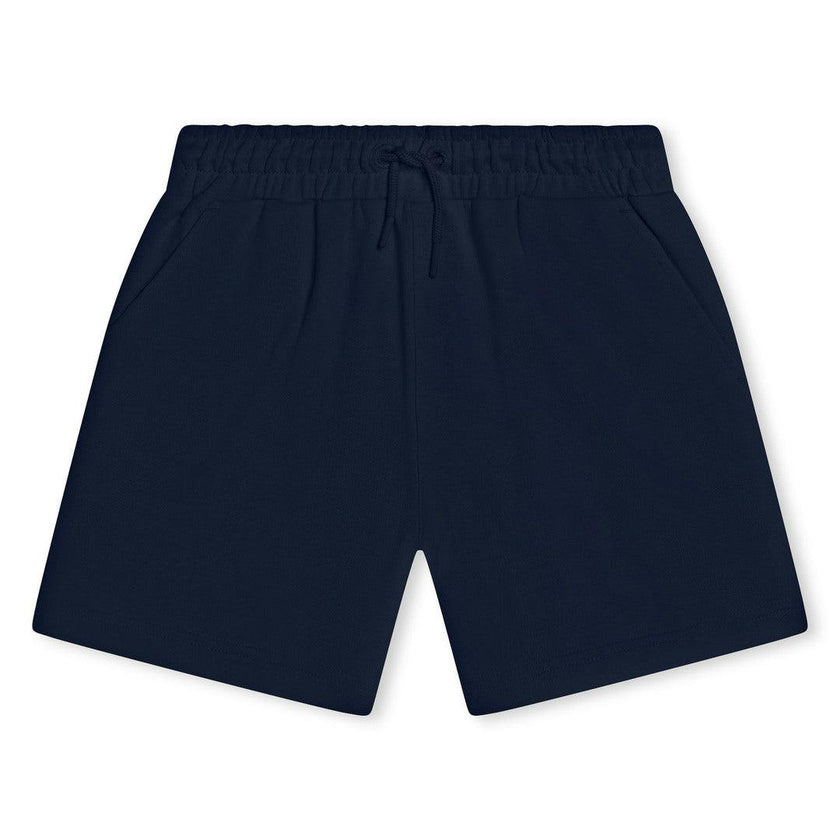 Navy Logo Cotton Shorts