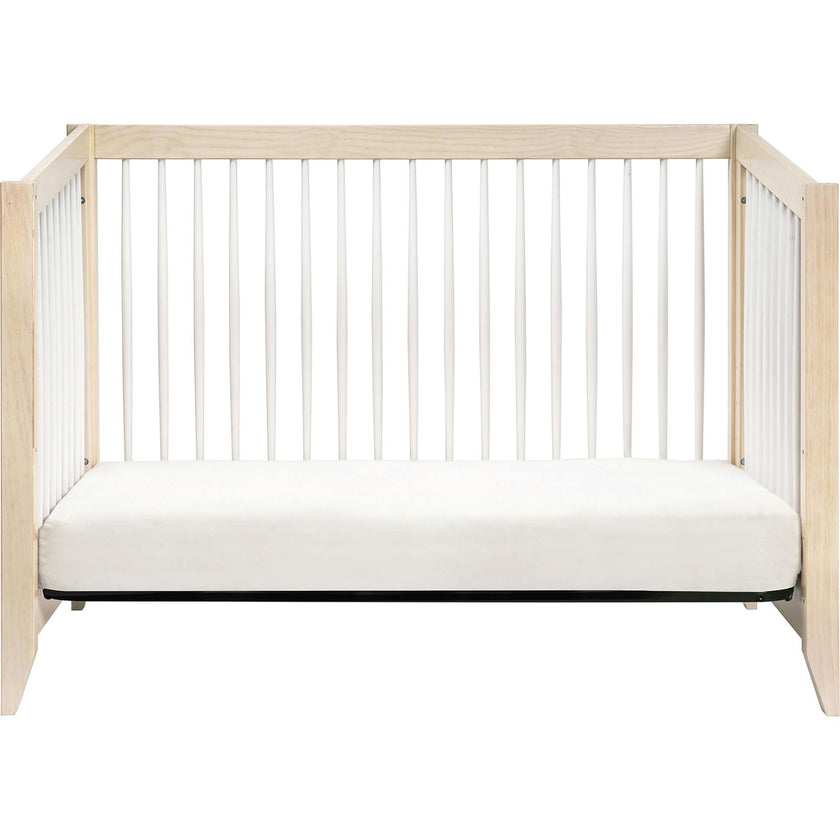 Sprout 4-in-1 Convertible Crib with Toddler Bed Conversion Kit in Washed Natural / White