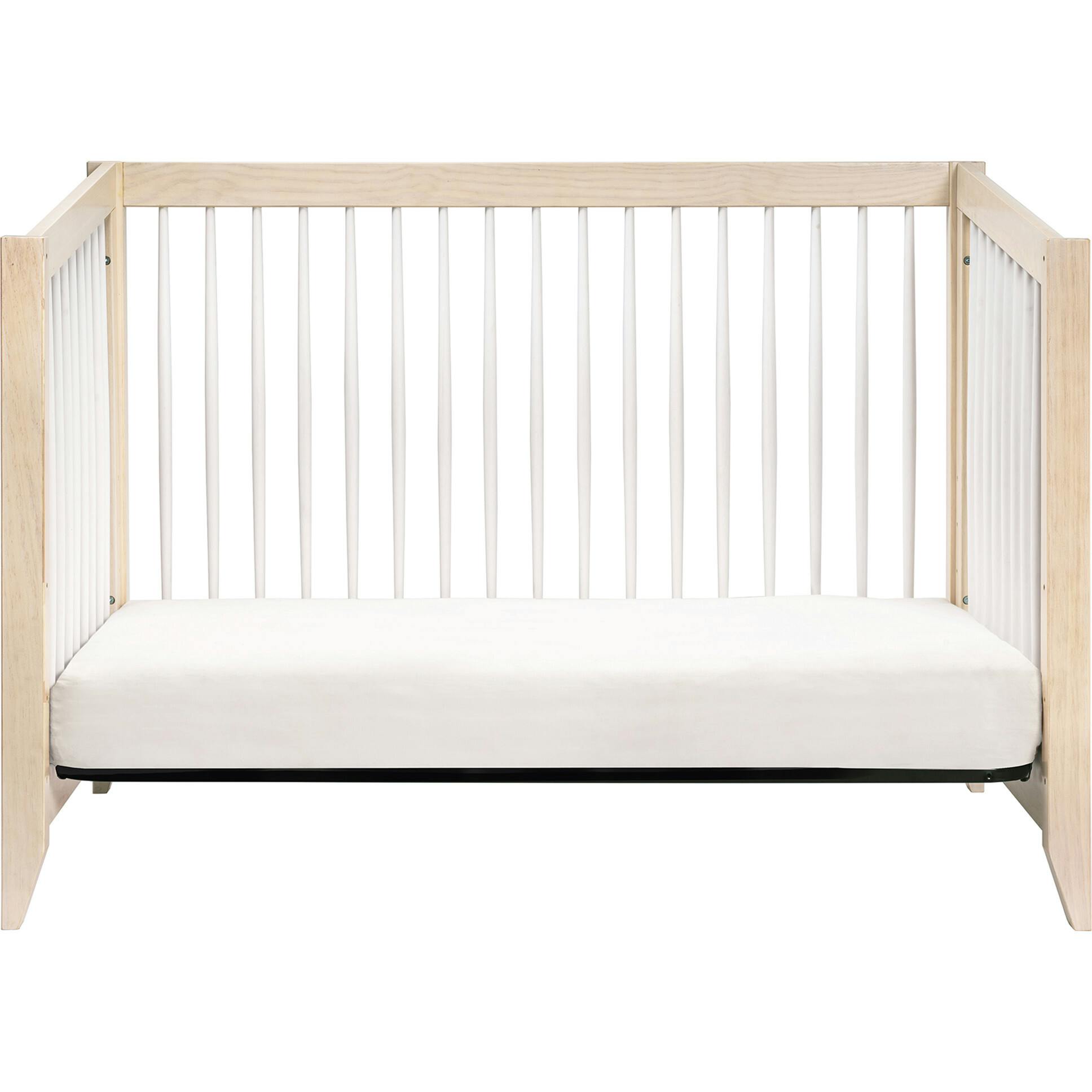 Sprout 4-in-1 Convertible Crib with Toddler Bed Conversion Kit in Washed Natural / White