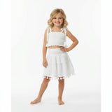 Noelle Girls Top and Skirt Set White Eyelet, white