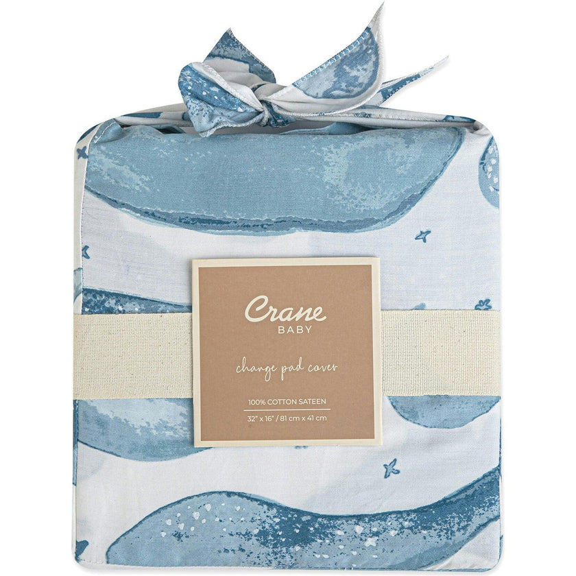 Caspian Quilted Change Pad Cover (Whale)