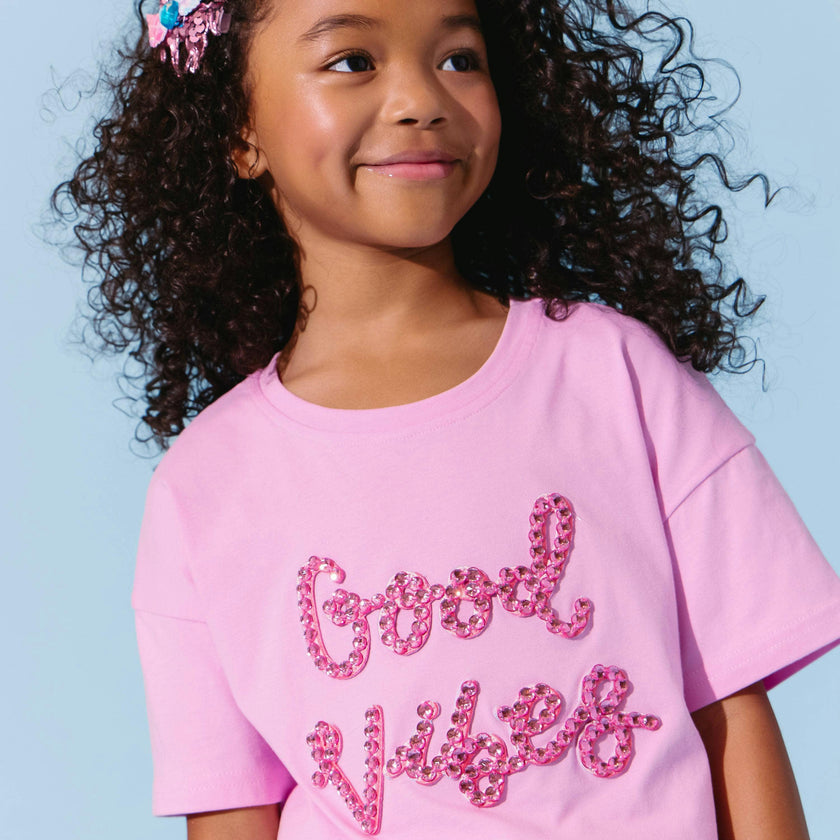 Pink Crystal Good Vibes T-shirt