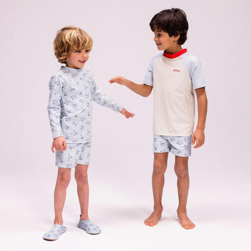 Swim Shirt Short Sleeves - Multicolored - Seas The Day