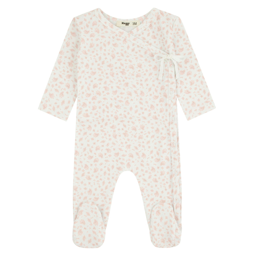 Floral Printed Wrap Footie, Girls